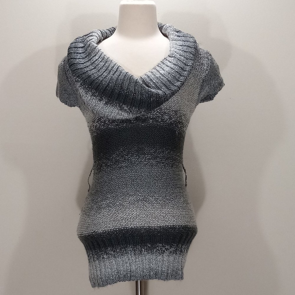 Say What? Short-sleeve Women's Cowlneck Sweater, Size S